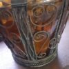 Glassvase with silver decorations - handmade 1920